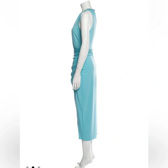 Self-Portrait 💎 Blue Asymmetrical Midi Dress, Size XS, Very good condition. - Picture 2 of 3